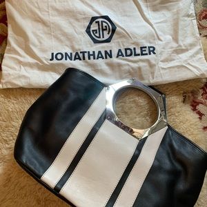 Jonathan Adler Goldie Hex Handle Leather Bag